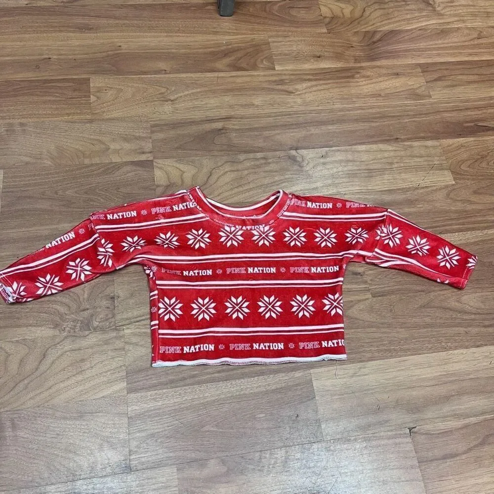 Baby Liv Boutique Kids “Pink Nation” Red Geometric Print Pajamas Size 12/18m